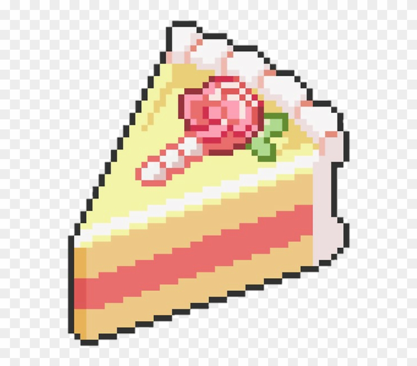 Food Pixel Cake Png Tumblr Pastel Pink Yellow Rose - Cake Pixel #1134301