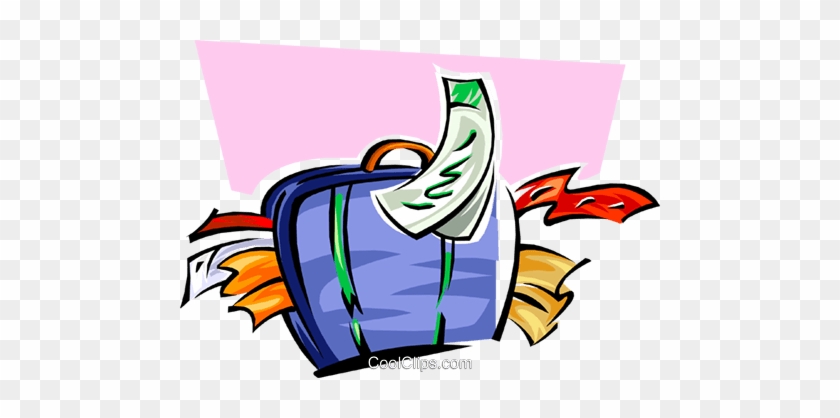Stuffed Suitcase Royalty Free Vector Clip Art Illustration - Stuffed Suitcase Clipart #1134523