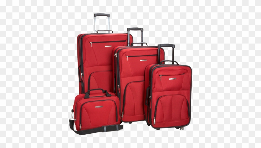Suitcase Clipart Photo - Rockland 4-piece Black Expandable Luggage Set (red) #1134553