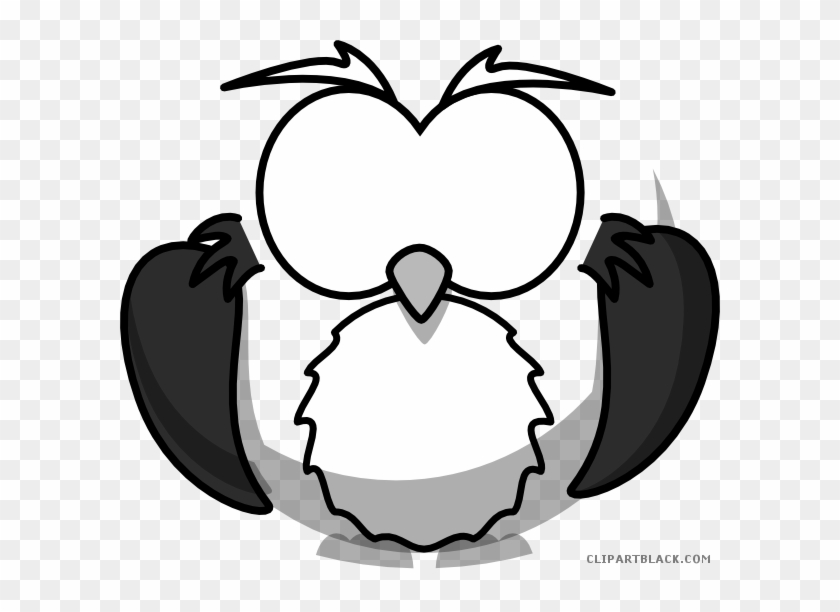 Owl Animal Free Black White Clipart Images Clipartblack - Cartoon Black And White Owl #1134803