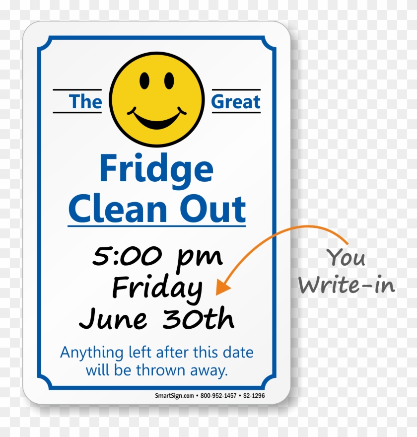 Fridge Clean Out Sign #1135087