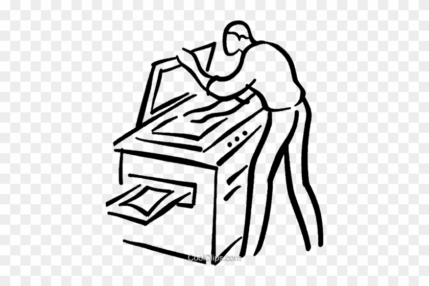 Man Making A Photocopy Royalty Free Vector Clip Art - Photostat Machine Clipart #1135119