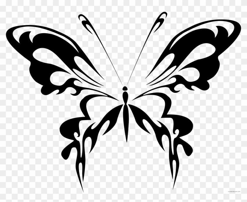 Butterfly Line Art Animal Free Black White Clipart - Multiple Myeloma Ribbon #1135187