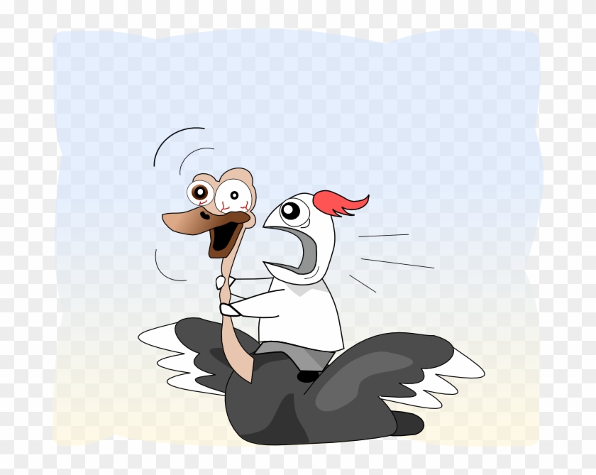 Ostrich Ride - Cartoon #1135272