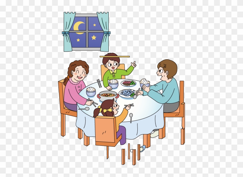 Eating Cartoon Illustration - Family Eating Clip Art #1135307