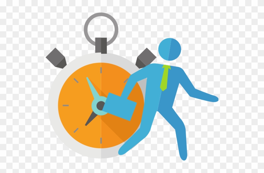 Businessman Clock Flat Icon - Illustration #1135365