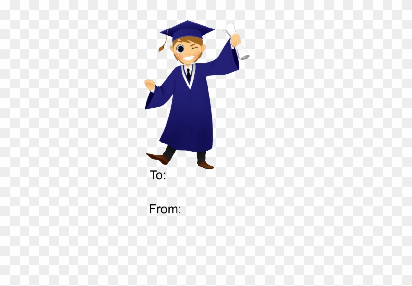 Graduation Boy Winking Gift Tag Gift Tag - Clip Art #1135615