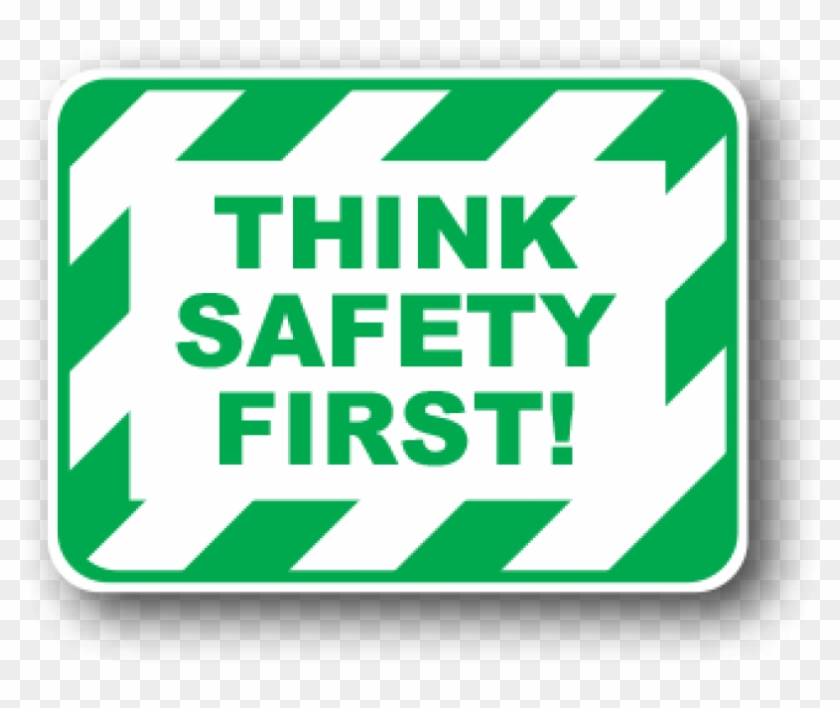 Durastripe Rectangular Floor Sign Printed Think Safety - Ergomat - Durastripe Rectangular Peel & Stick Floor #1135724