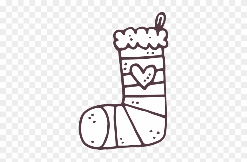 Christmas Stocking Hand Drawn Icon 55 Transparent Png - Drawing #1135757