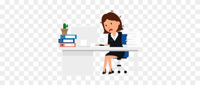Corporate Woman Being Stressed At Work Gif Animation - Woman Working Animated Gif #1136050