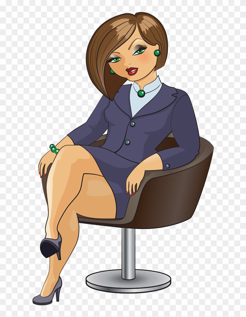 Cartoon Woman Illustration - Sitting #1136057