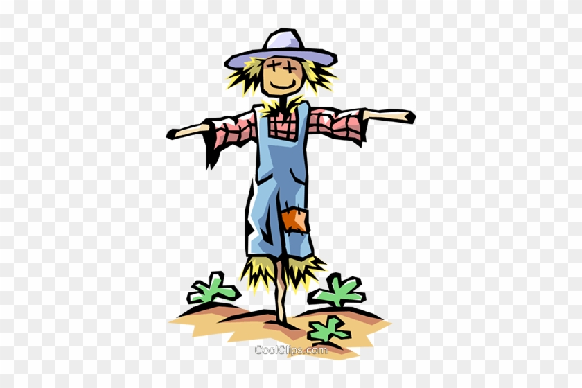 Scarecrow In Field Royalty Free Vector Clip Art Illustration - Scarcrow Cute #1136125