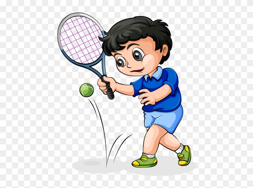 Tennis Cartoon Illustration - Jugar Tenis Png #1136132