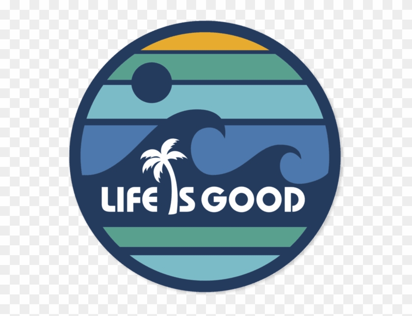 Home & Pet Wave 4" Circle Sticker - Life Is Good #1136419