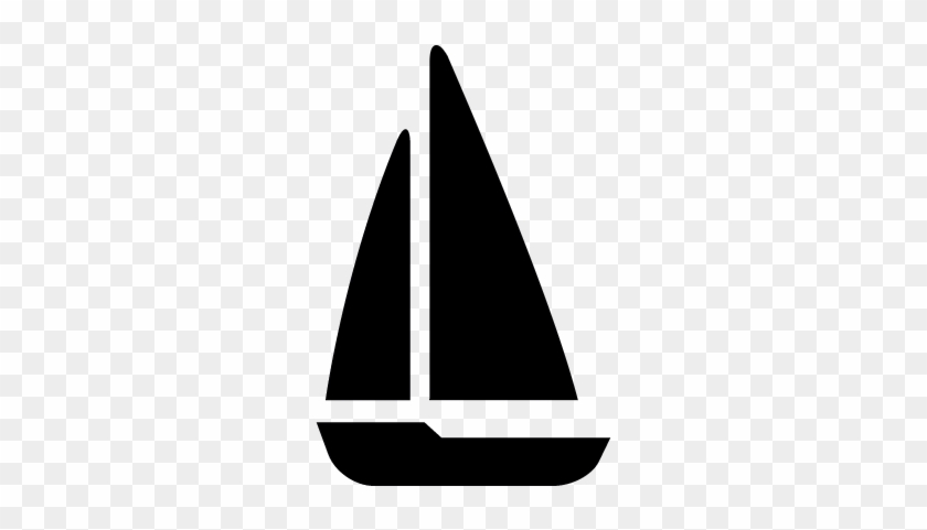 Black Sailing Boat Vector - Flat Icon Sailing Boat #1136466
