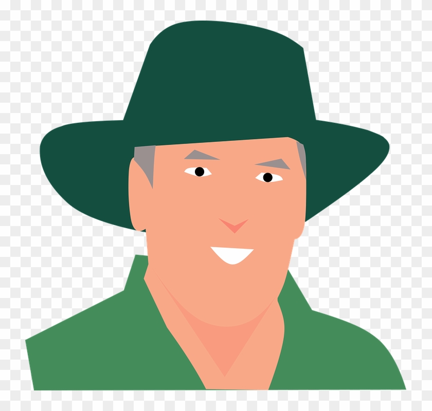 Man, Hat, Avatar, Cartoon Character, Graphic, Green - Un Hombre Con Sombrero Animado #1136823