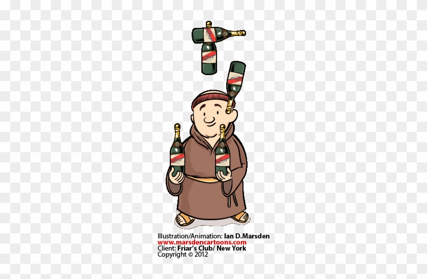 Champagne Juggling Monk Illustration For Friar's Club - Monk #1136886