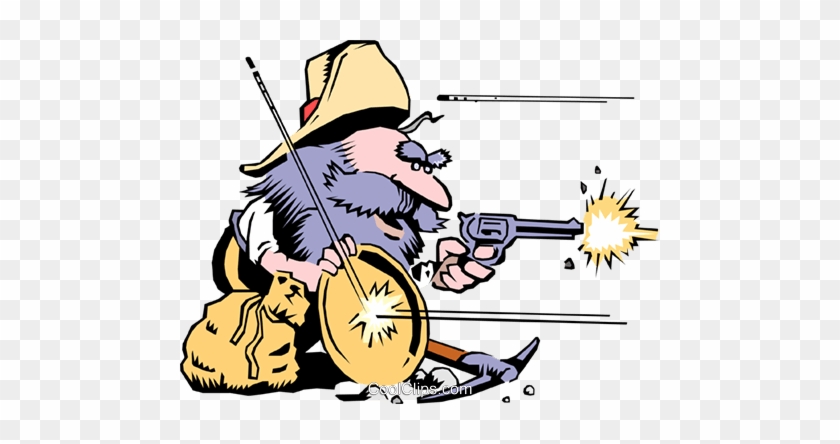 Cartoon Prospector Royalty Free Vector Clip Art Illustration - Gold Rush Clip Art #1136906