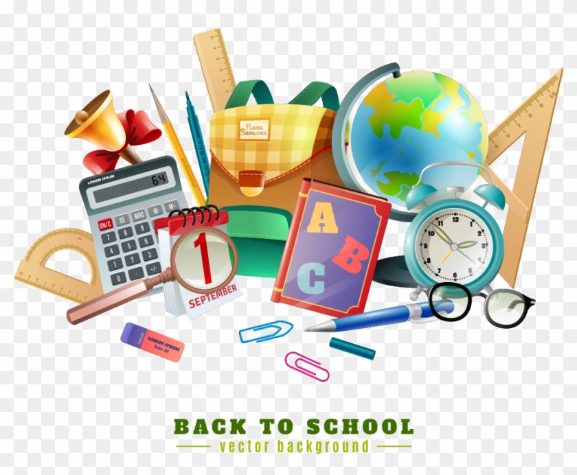 Poster Stationery Illustration - Back To School Vector Png - Free  Transparent PNG Clipart Images Download