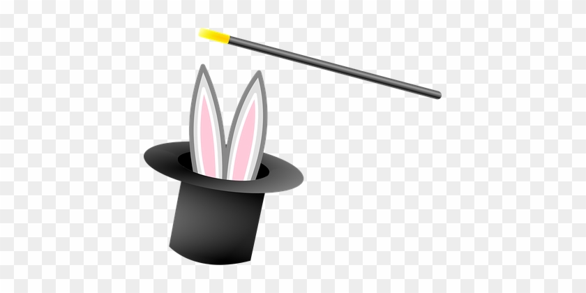 Magician Hat Bunny Top Hat Wand Illusionis - Magician Hat Clipart Free #1137160