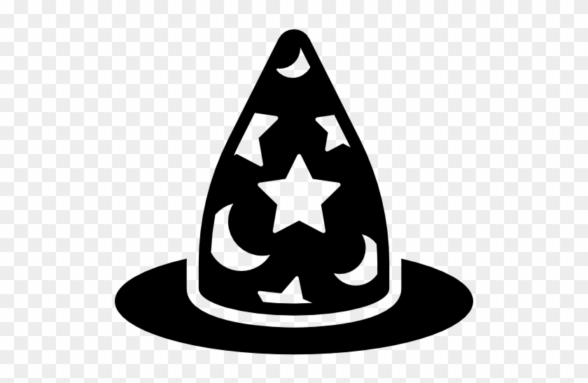 Wizard Hat Free Icon - Wizard Hat Vector Black And White #1137162