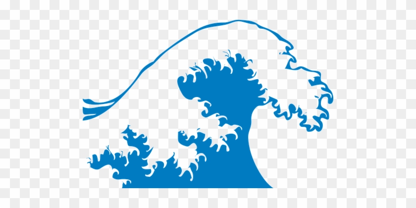 Wave Big Foam Ocean Power Blue Breaking Tu - Clipart Wave #1137170