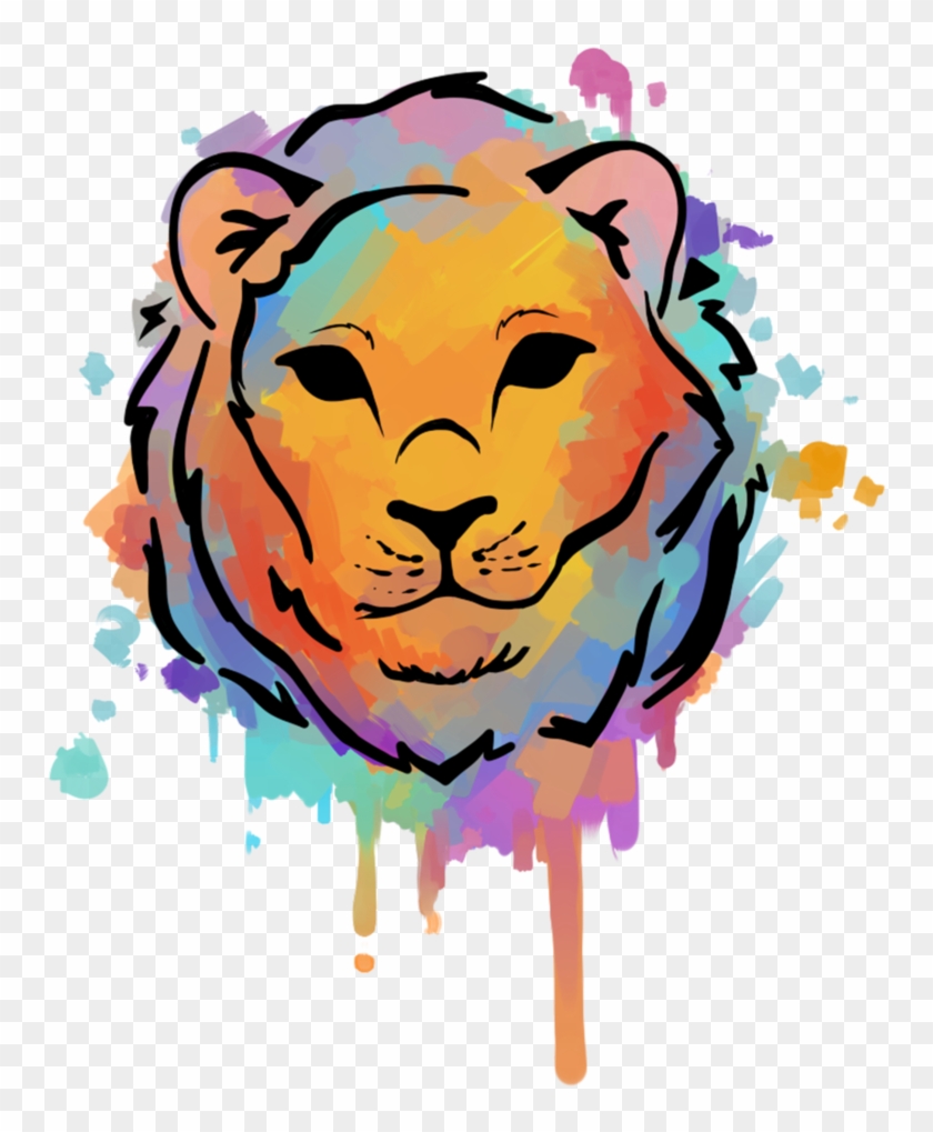 Watercolor Lion By Little Space Ace - Lion Watercolor Png #1137209