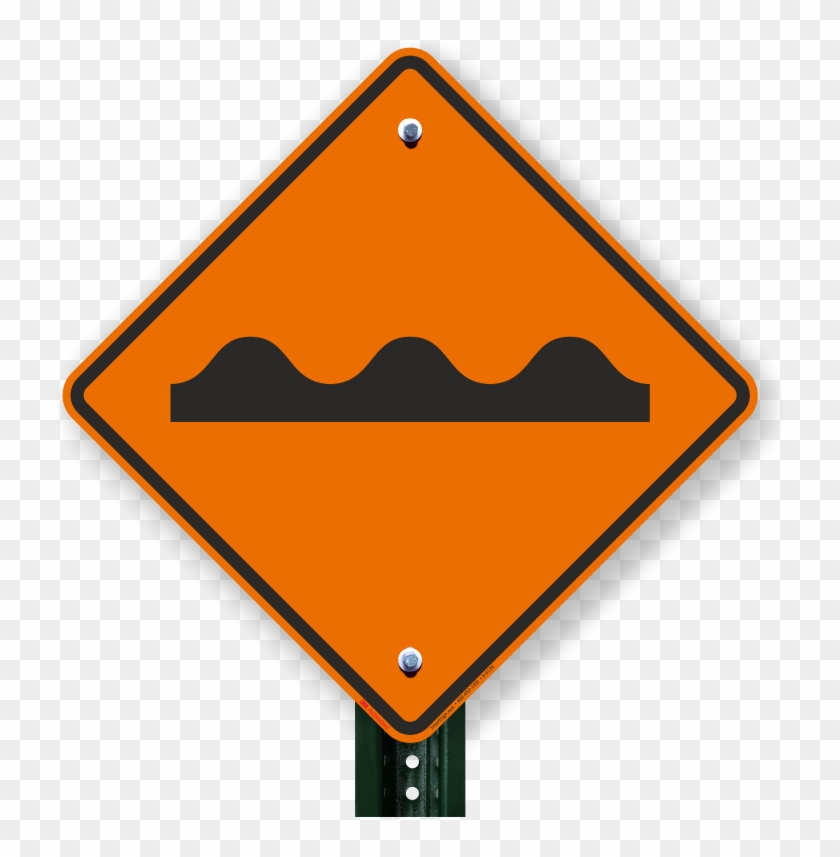 Speed Bump Sign With Symbol - Right Clipart #1137459