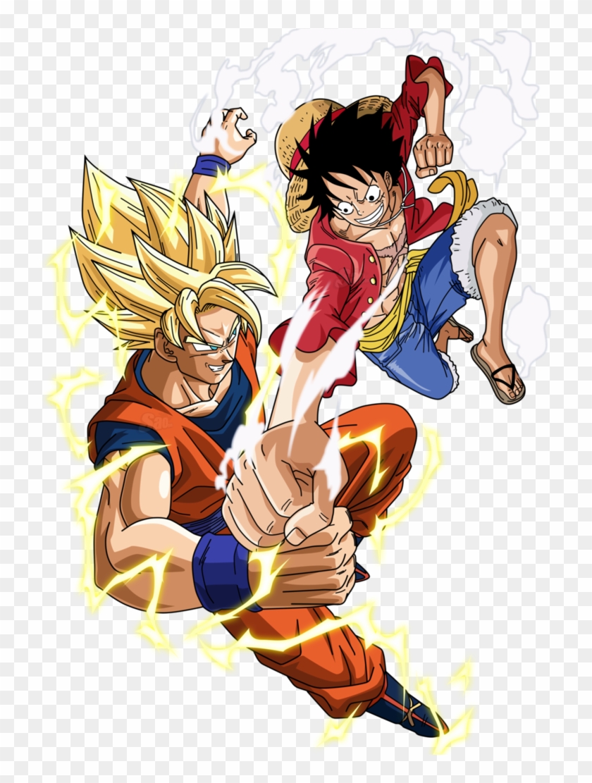 Goku Vs Luffy By Saodvd - Monkey D Luffy And Goku #1137640