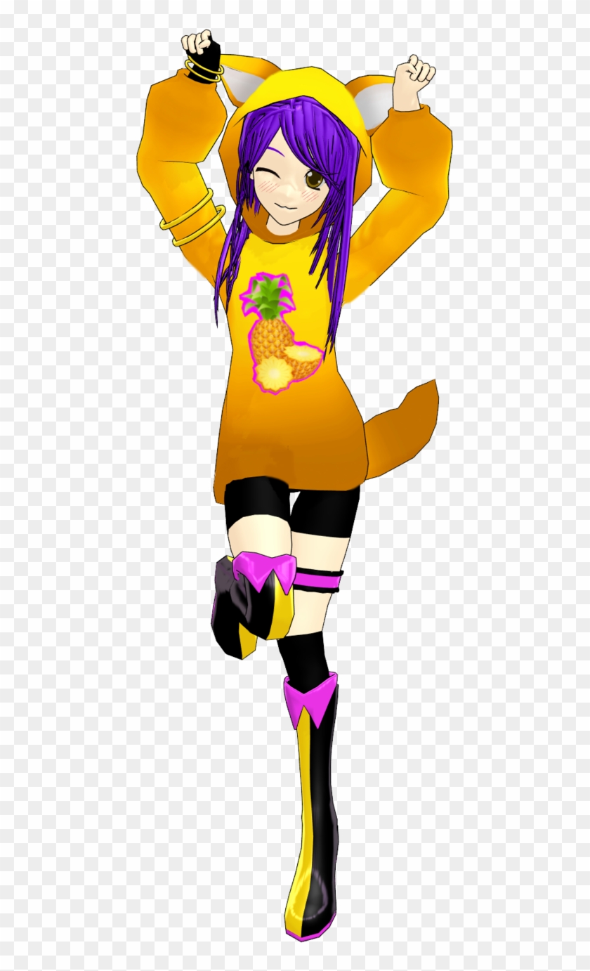 Mmd Pineapple Foxy Hoodie Lizabelle By Brsa - Cartoon #1137679