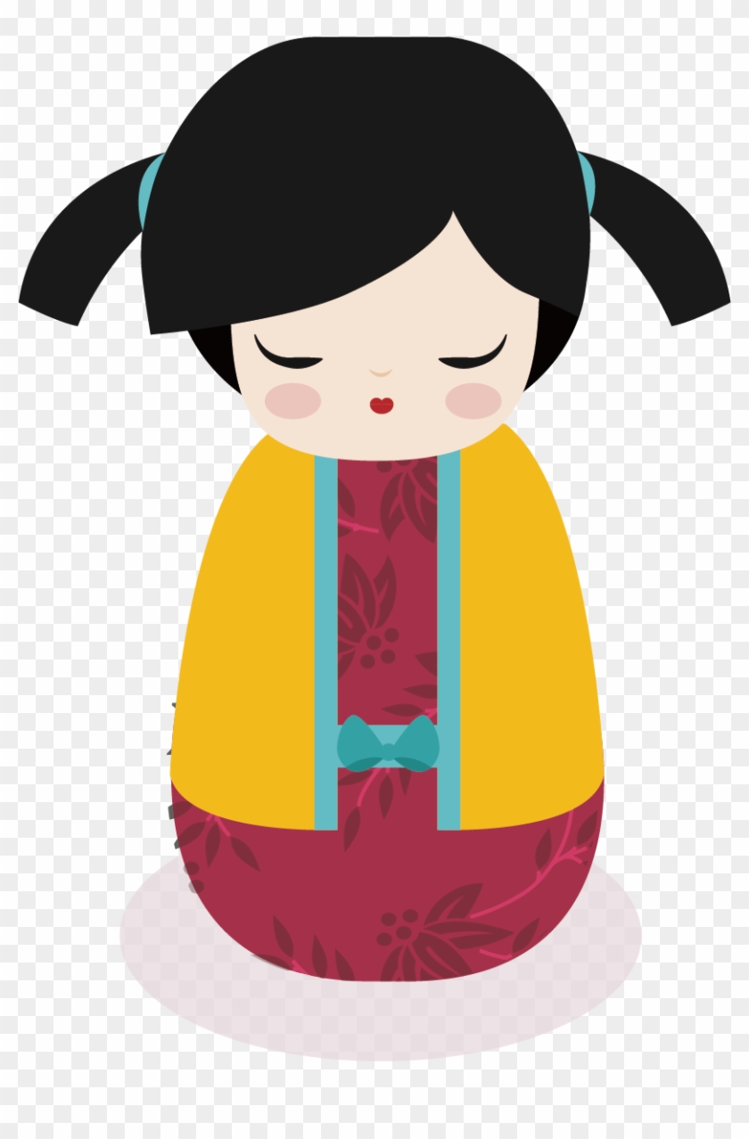 Japan Post-it Note Paper Doll - Kimono Japanese Cartoons #1137754