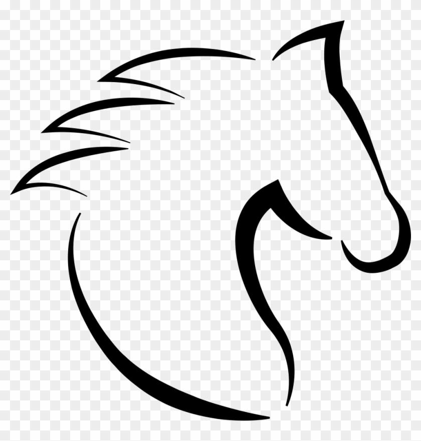 Horse Head With Hair Outline From Side View Comments - Horse Head Silhouette Transparent #1137935