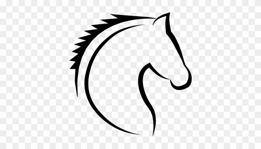 Horse Head Lines Vector - Horse Chess Silhouette #1137938