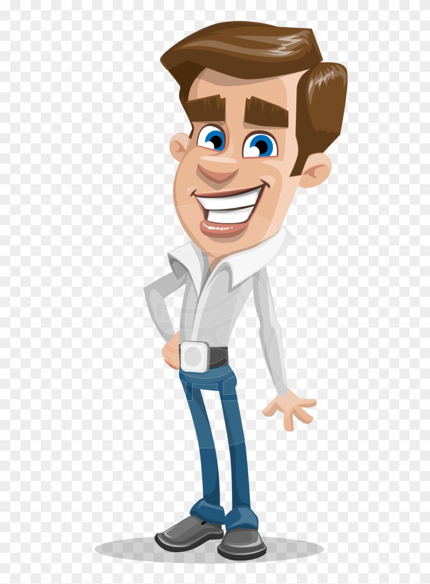 Cartoon Vector Character Of A Male With Shirt And Jeans - Free Cartoon Character Graphic Mama #1138369