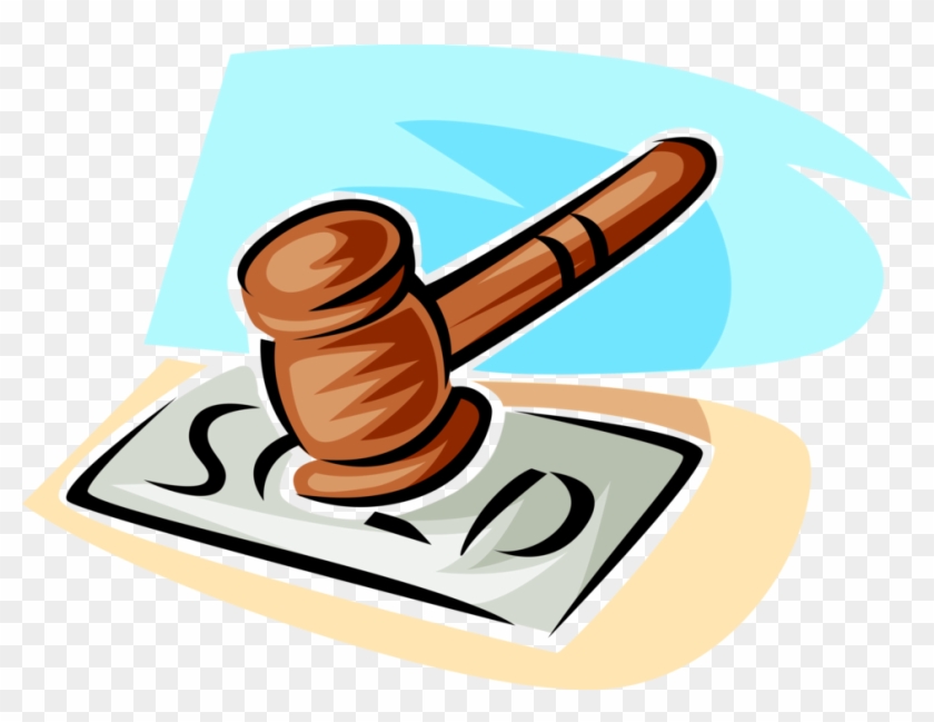 Vector Illustration Of Auctioneer's Gavel Ceremonial - Clip Art #1138406