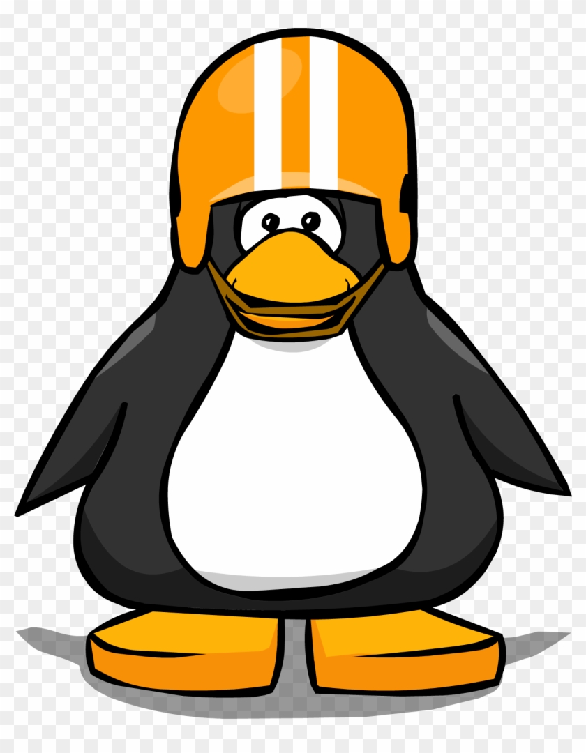 Football Helmet On A Player Card - Penguin With Football Helmet #1138544