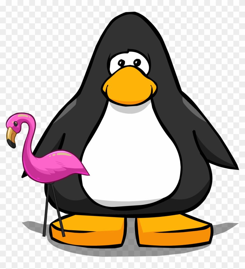 Pink Flamingo On A Player Card - Club Penguin Bell #1138550