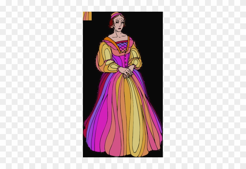 Colorful Medieval Woman Medieval Woman Clipart - Fashion Illustration #1138570