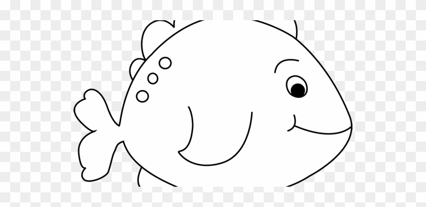 Hurry Fish Outline Clipart Black And White Little Clip - Clip Art #1138620