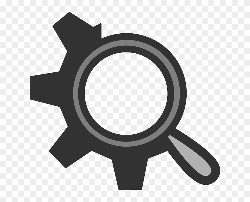 Flat, Theme, Gear, Search, Icon - Gear Magnifying Glass Icon #1138661