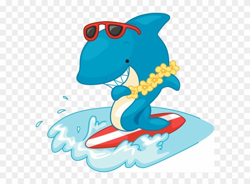 Shark Surfing Clip Art - Shark Surfing Png #1138987