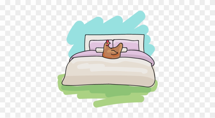 Illustration Of A Hen On A Large Bed - Chicken #1139046