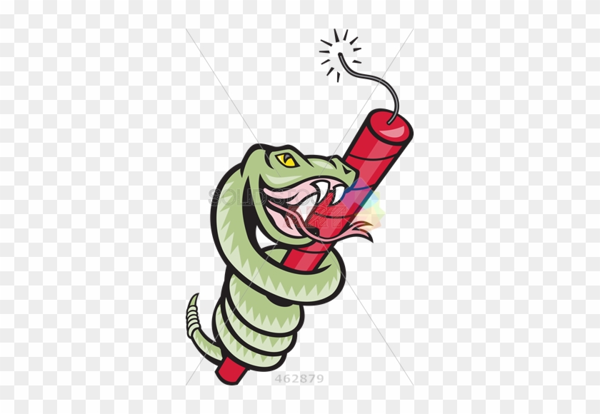 Stock Illustration Of Cartoon Rattle Snake Wrapped - Cartoon Snake Wrapped Around A Tree #1139047