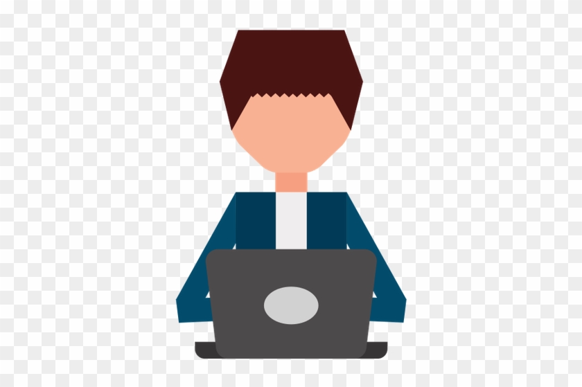 Laptop Computer User - Vector Graphics #1139091