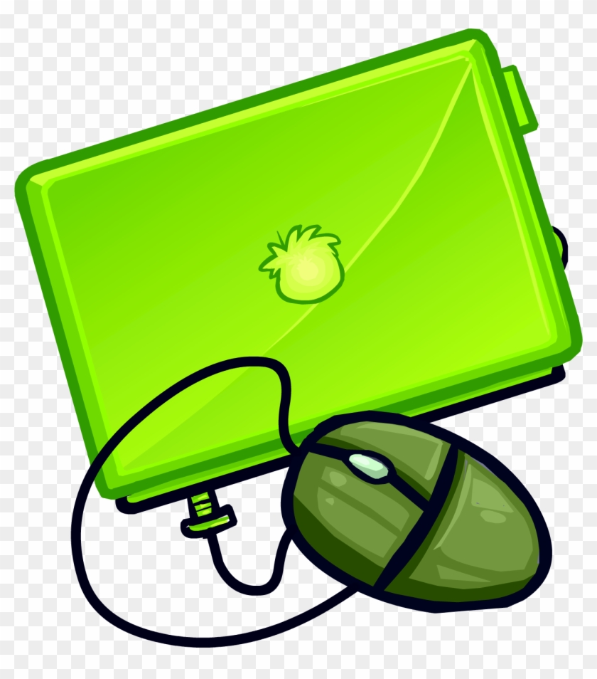 Lime Laptop - Club Penguin Computer Id #1139101