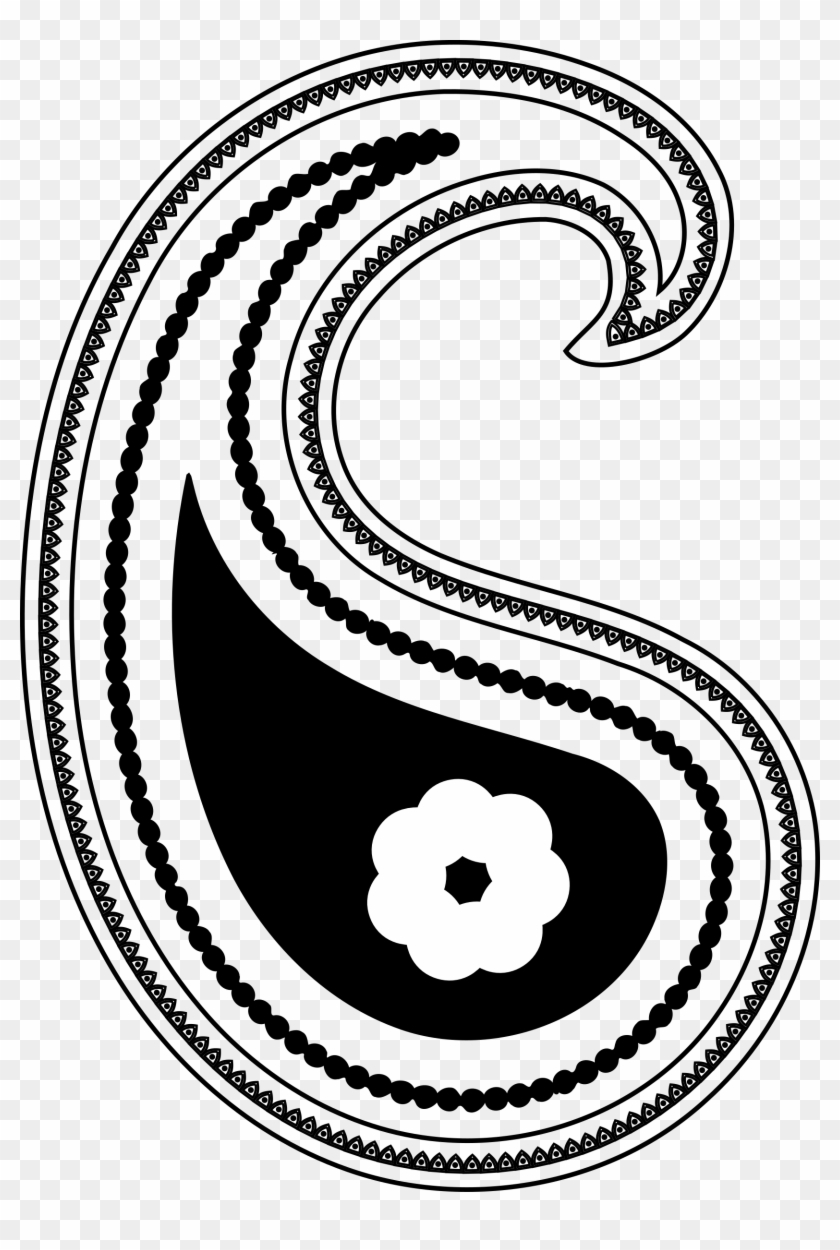 Big Image - Black And White Paisley Clip Art #1139120