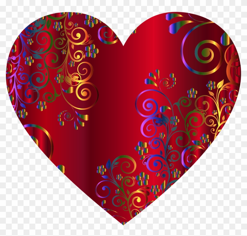 Floral Flourish Heart - Clip Art #1139162