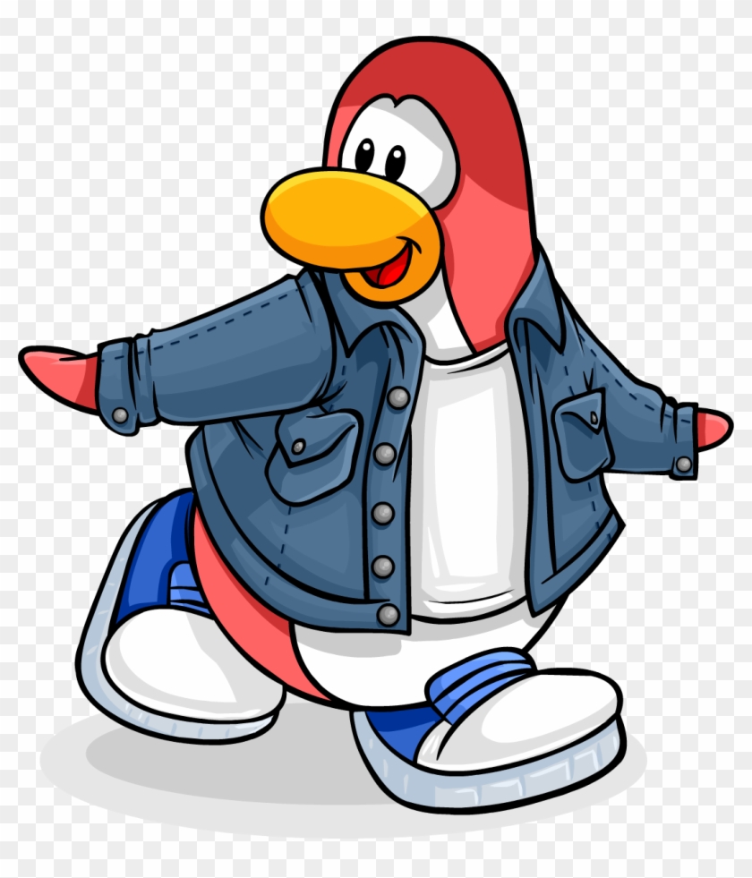 Penguin Style August 2009 Penguin Wearing Red Paisley - Club Penguin Custom Penguins #1139191