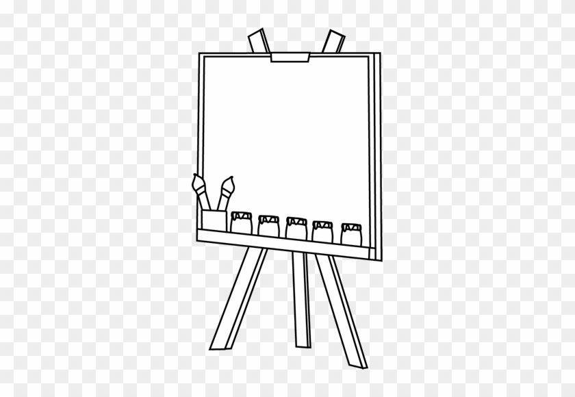 Black And White Easel - Painting Clipart Black And White Png #1139667