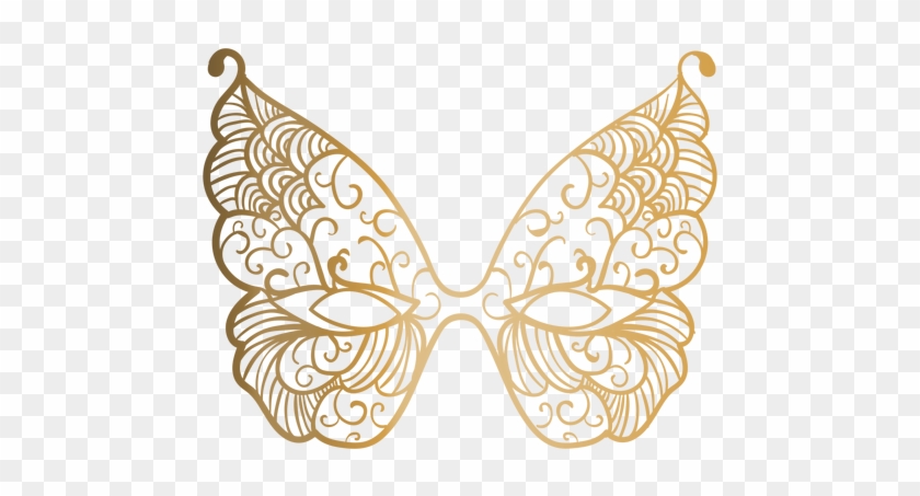 Ícone Da Máscara De Carnaval Da Borboleta Transparent - Gold Butterfly Vector Transparent Background #1139694